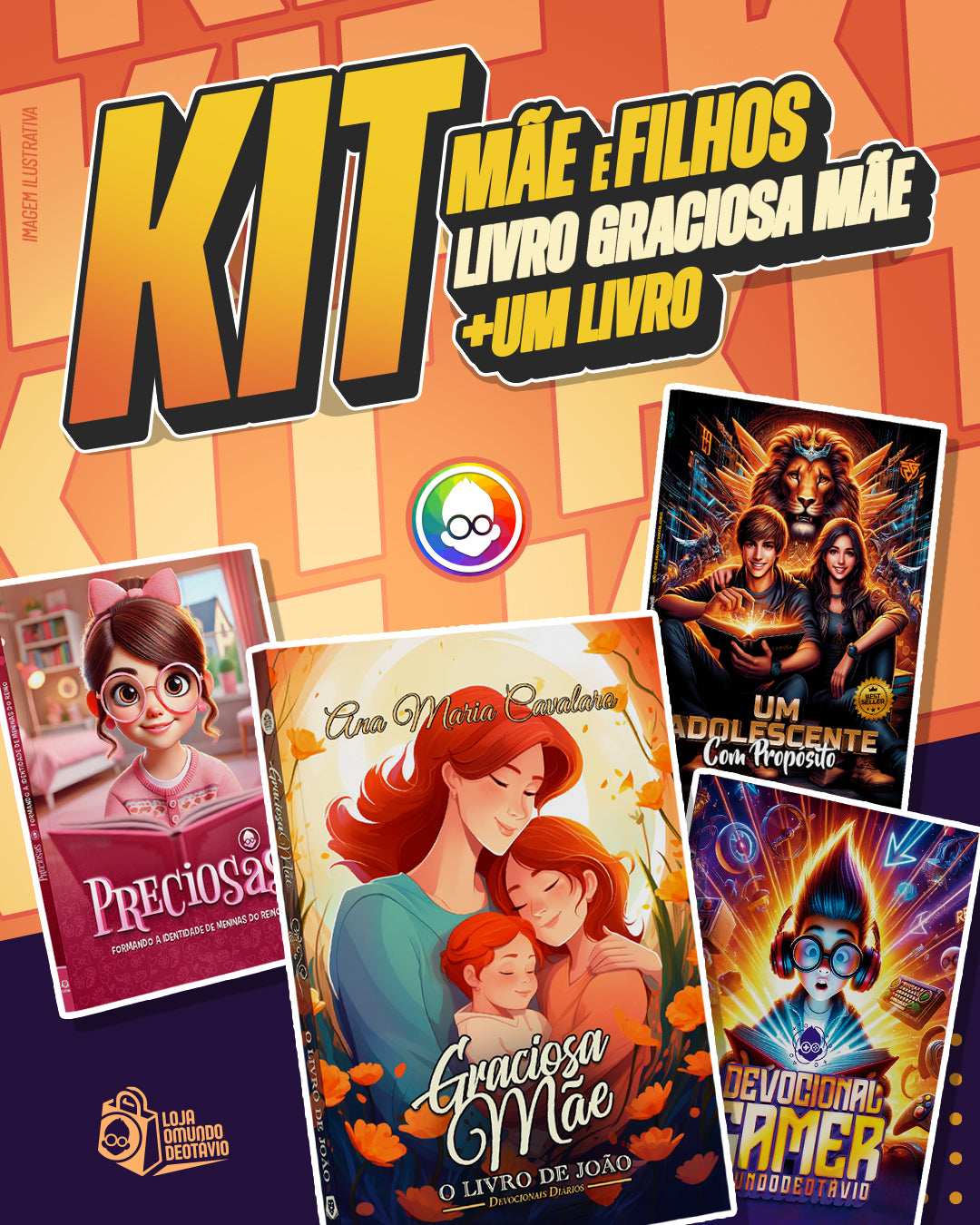 KIT MÃES E FILHOS - GRACIOSA MÃE + UM LIVRO