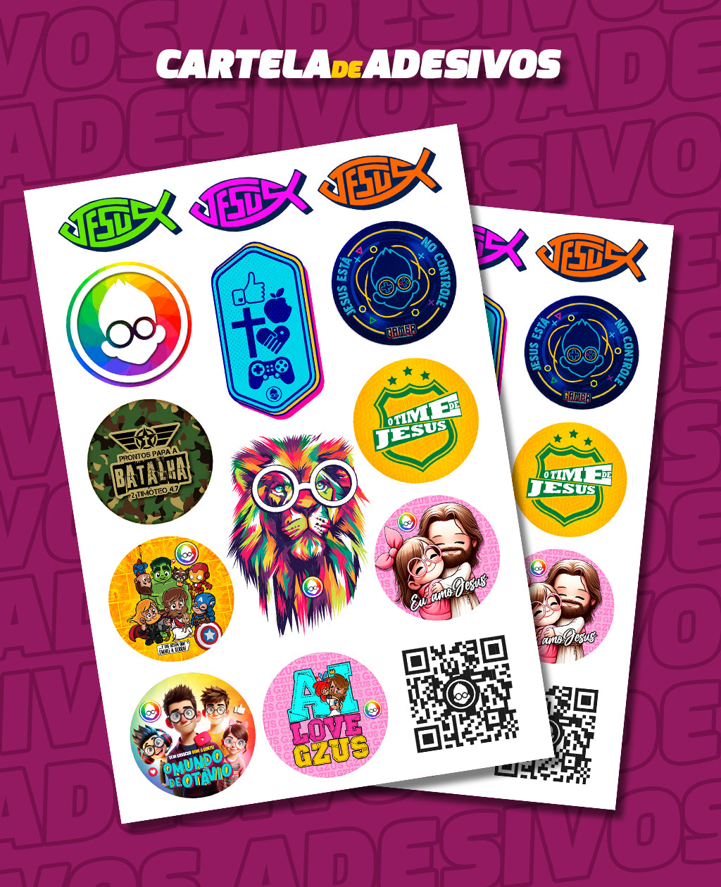 CARTELA DE ADESIVOS OMUNDODEOTAVIO