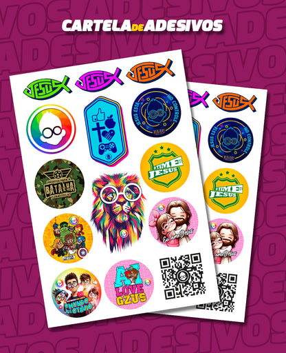 CARTELA DE ADESIVOS OMUNDODEOTAVIO